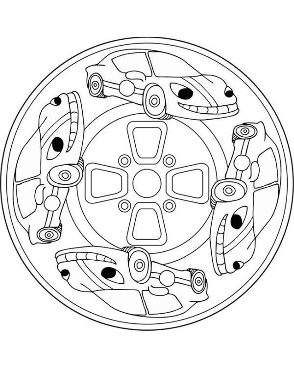 mandala voiture Coloriage mandala voiture Coloriage