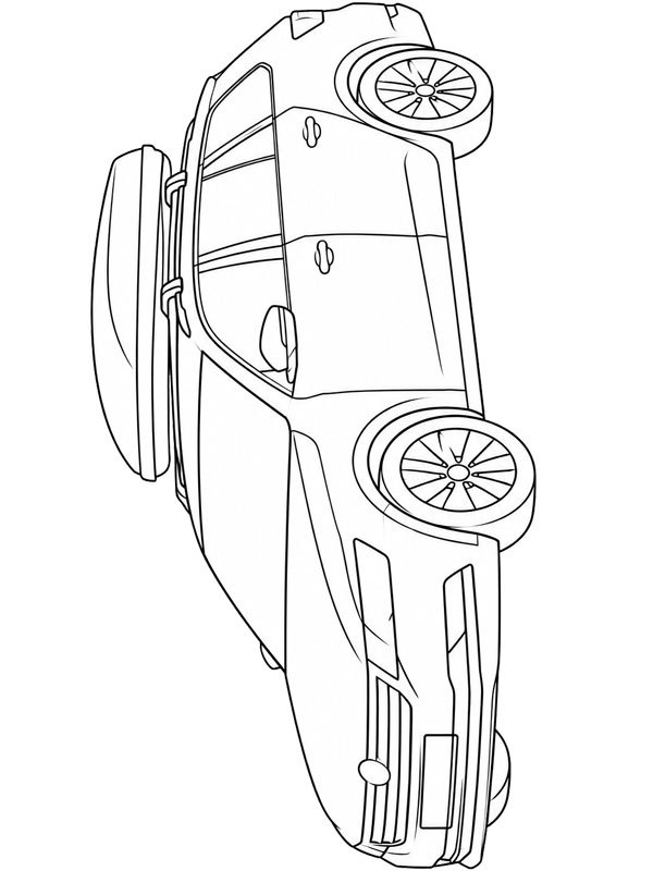 Voiture avec coffre de toit Coloriage Voiture avec coffre de toit Coloriage