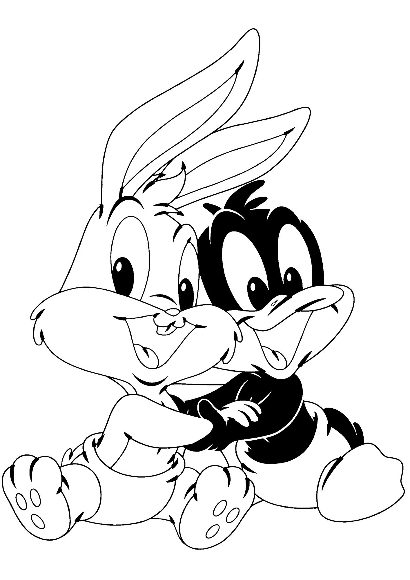 Bébé Bunny et Bébé Daffy Coloriage Bébé Bunny et Bébé Daffy Coloriage