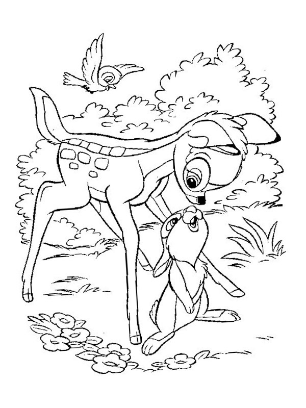 Bambi et Panpan Coloriage