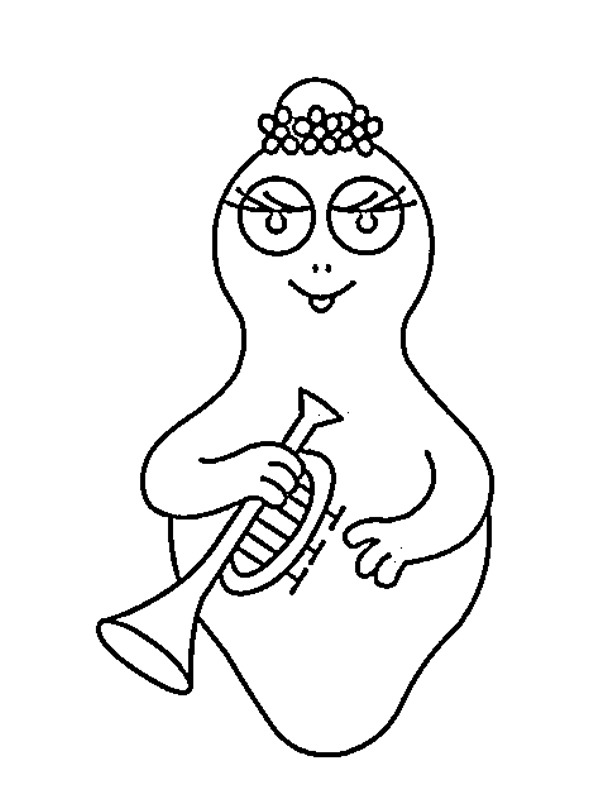 Barbalala avec trompette Coloriage Barbalala avec trompette Coloriage