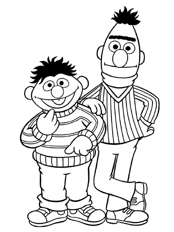 Ernest et Bart Coloriage