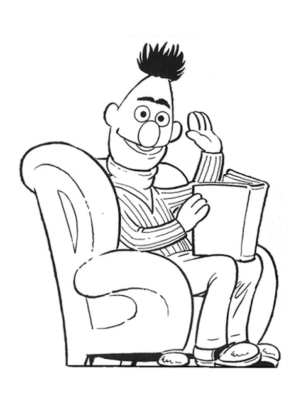 Bart lit un livre Coloriage