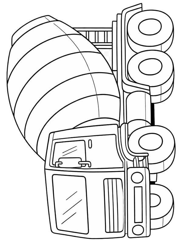 Camion malaxeur béton Coloriage Camion malaxeur béton Coloriage