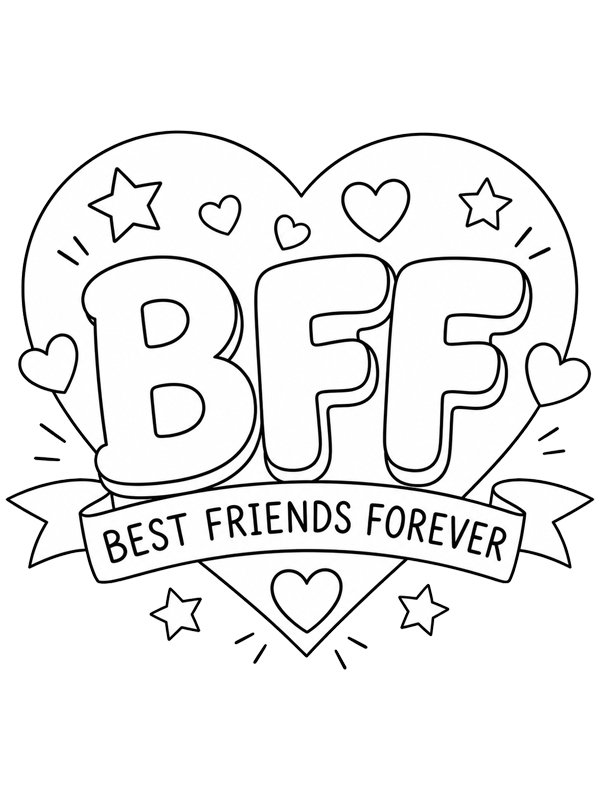 BFF c&oelig;ur Coloriage