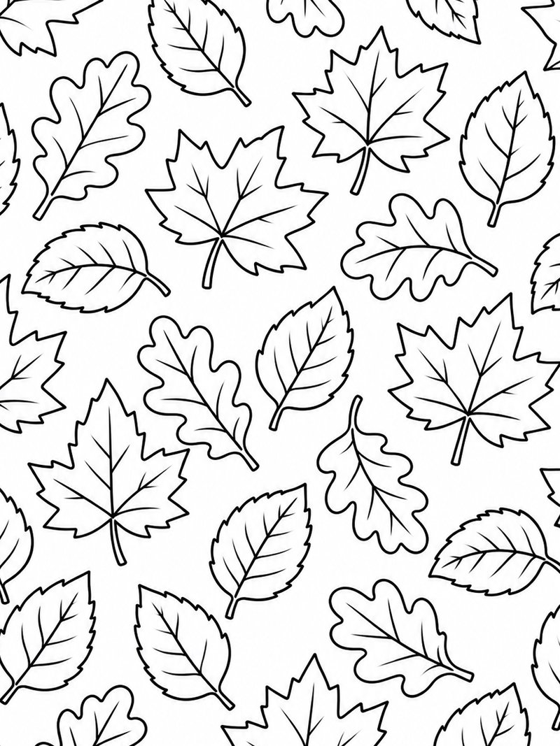 Motif de feuilles Coloriage Motif de feuilles Coloriage