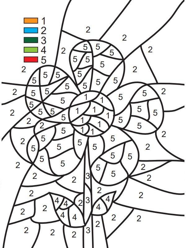 dessiner une fleur par numéro Coloriage