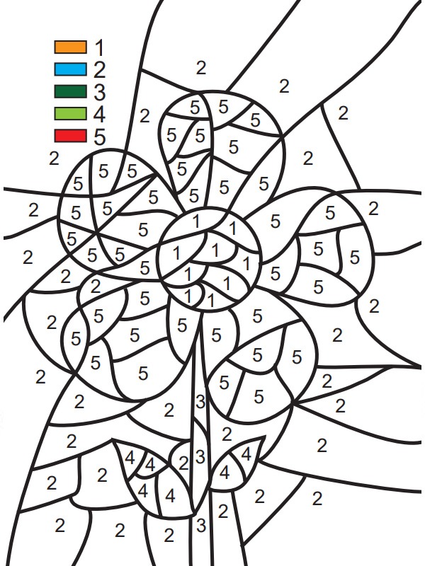 dessiner une fleur par numéro Coloriage dessiner une fleur par numéro Coloriage