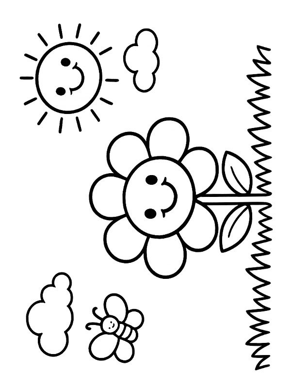 Fleur pour les tout-petits Coloriage