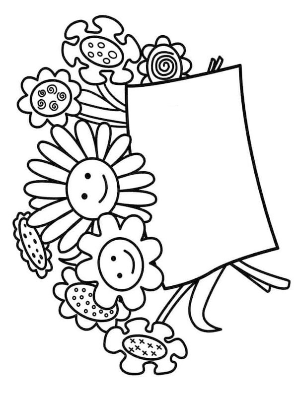 Fleurs pour la fête des mères Coloriage Fleurs pour la fête des mères Coloriage