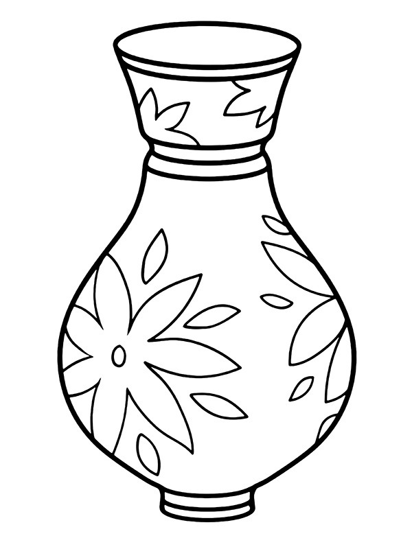 vase de fleurs Coloriage