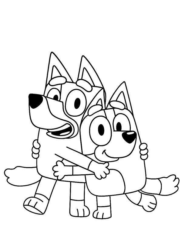 Bluey et Bingo Coloriage Bluey et Bingo Coloriage