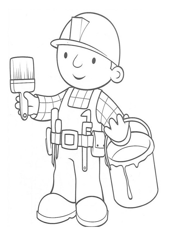 bob le bricoleur va peindre Coloriage bob le bricoleur va peindre Coloriage