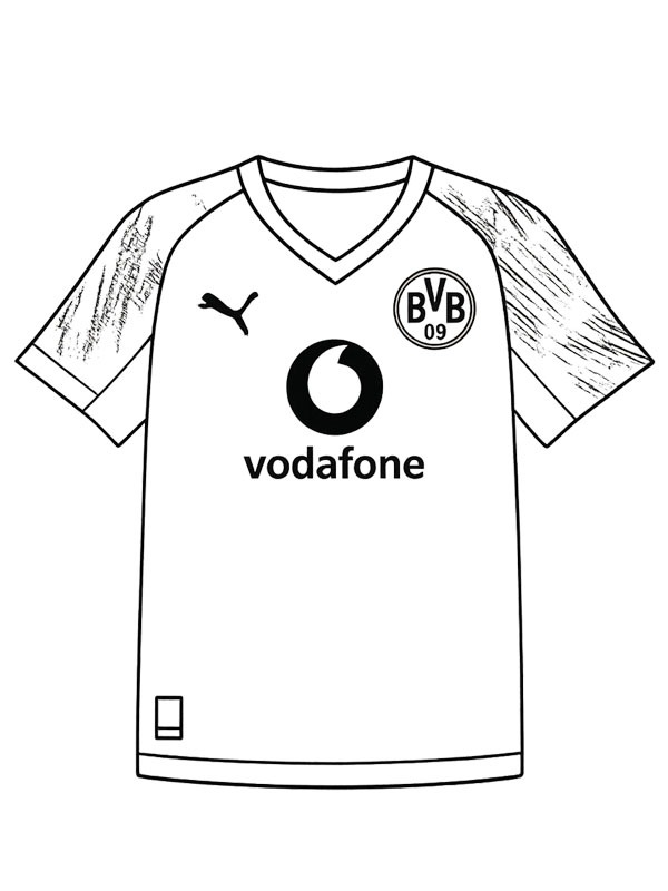Maillot de foot Borussia Dortmund Coloriage Maillot de foot Borussia Dortmund Coloriage