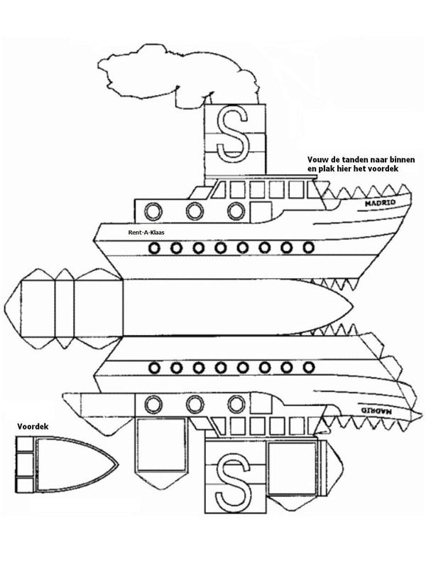 plan de construction bateau de Saint-Nicolas Coloriage