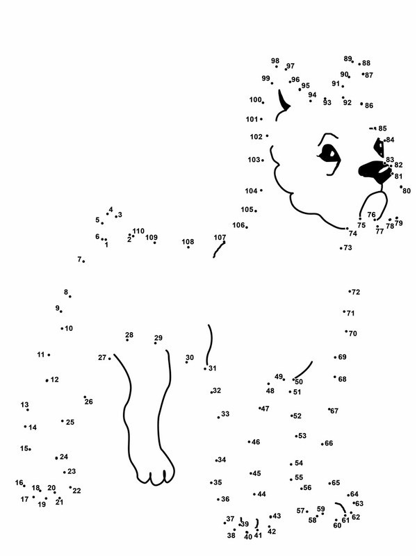 chien boxer point à point Coloriage chien boxer point à point Coloriage
