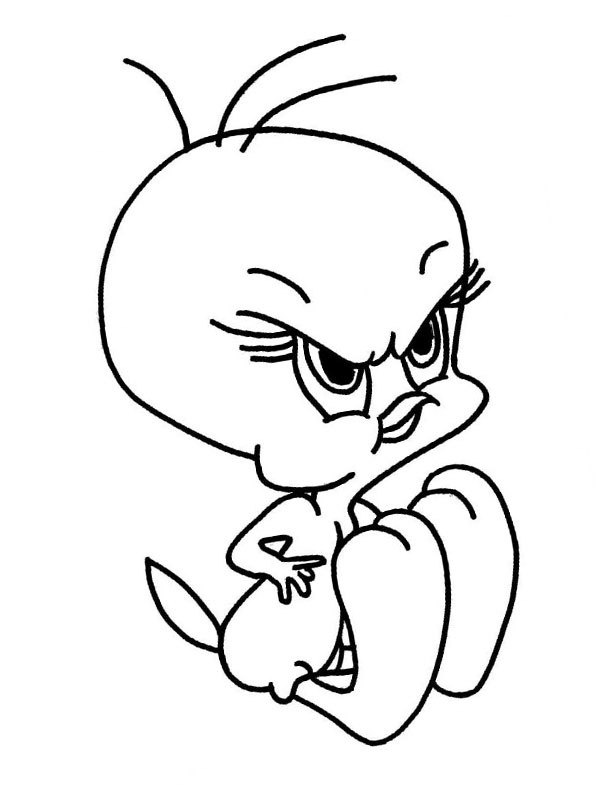 Titi en colère Coloriage Titi en colère Coloriage