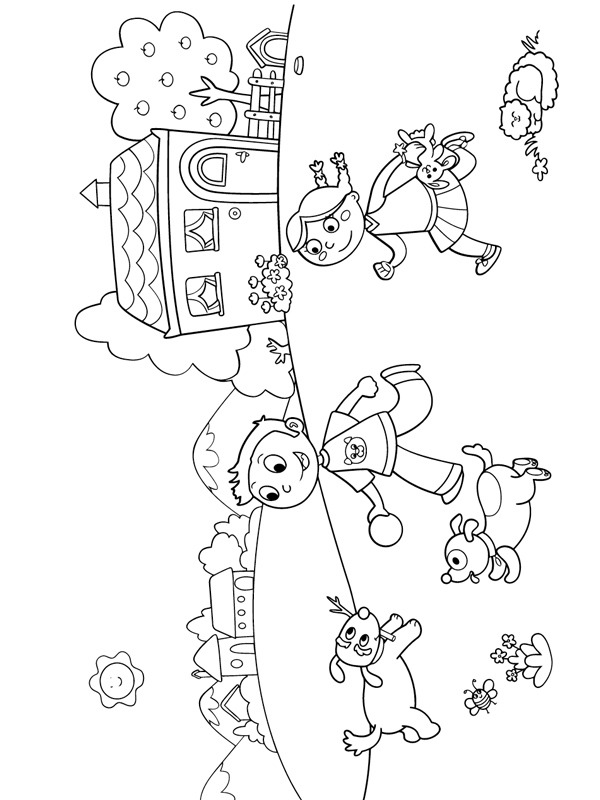 Jouer dehors Coloriage Jouer dehors Coloriage