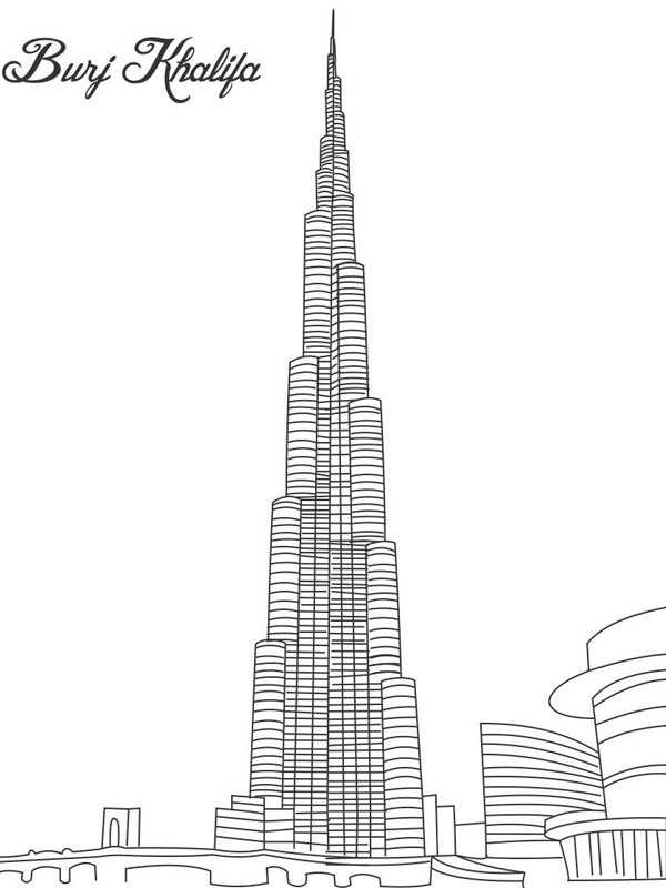 Burj Khalifa Coloriage Burj Khalifa Coloriage