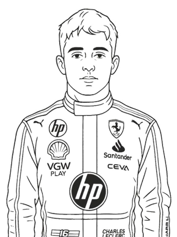 Charles Leclerc Coloriage Charles Leclerc Coloriage
