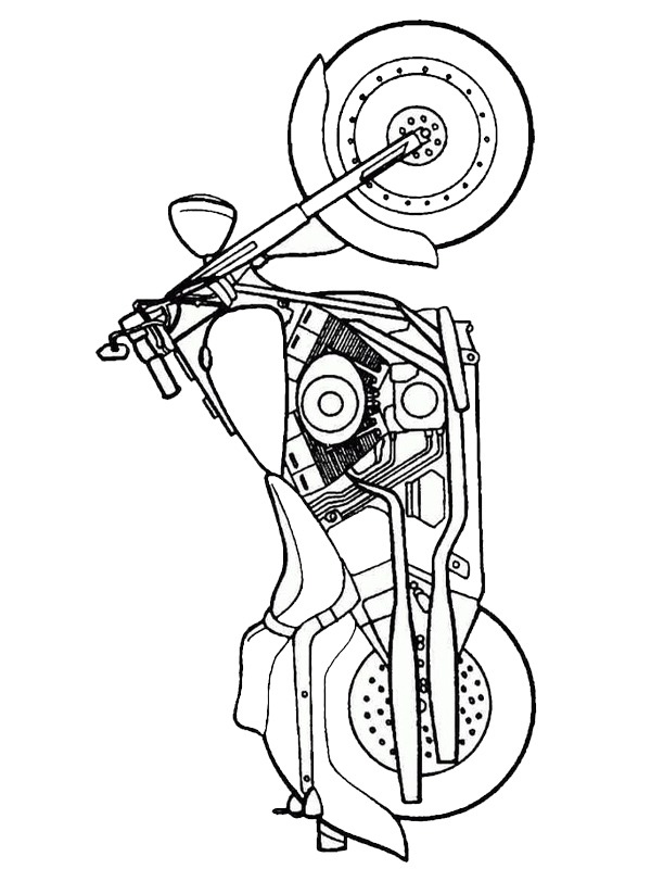 moto chopper Coloriage moto chopper Coloriage