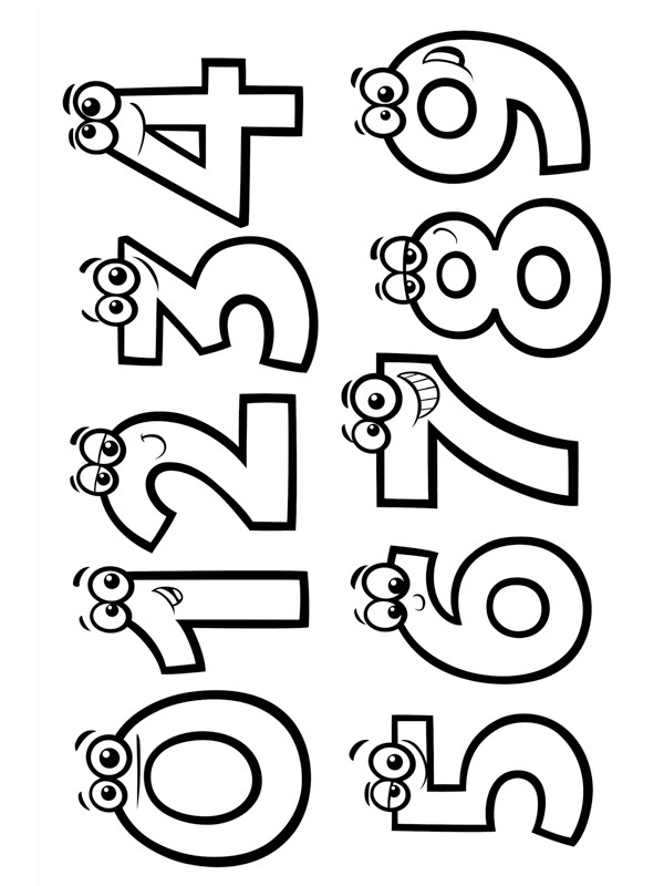 Chiffres 1-9 Coloriage Chiffres 1-9 Coloriage