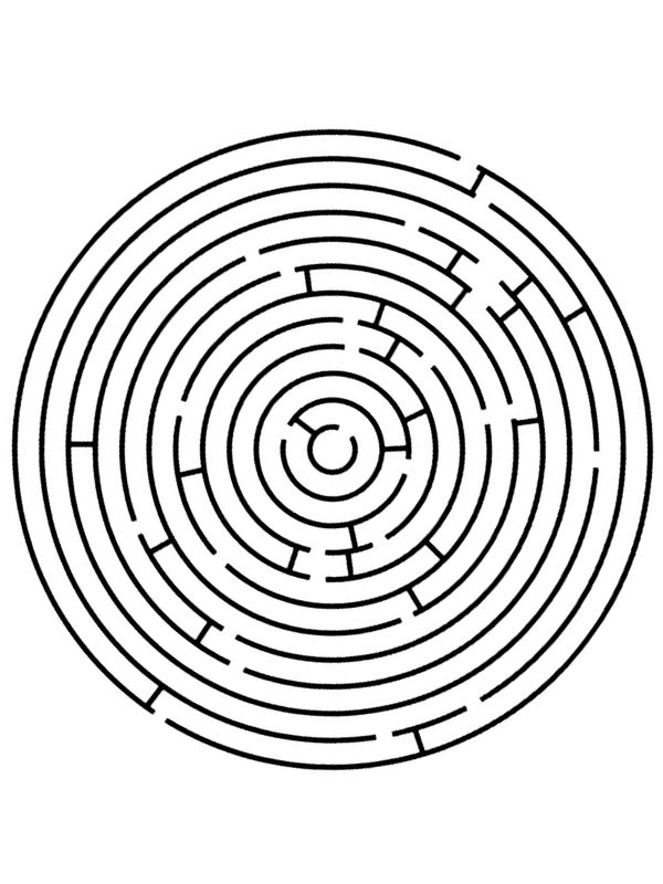 Labyrinthe circulaire Coloriage Labyrinthe circulaire Coloriage