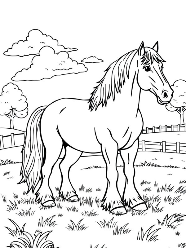 Cheval Clydesdale Coloriage Cheval Clydesdale Coloriage