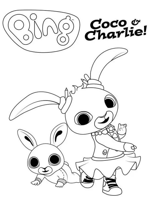 Coco et Charlie Coloriage Coco et Charlie Coloriage