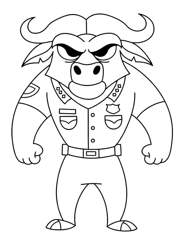Chef Bogo (Zootopie) Coloriage Chef Bogo (Zootopie) Coloriage