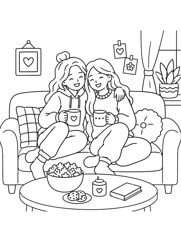 Cozy BFF Coloriage