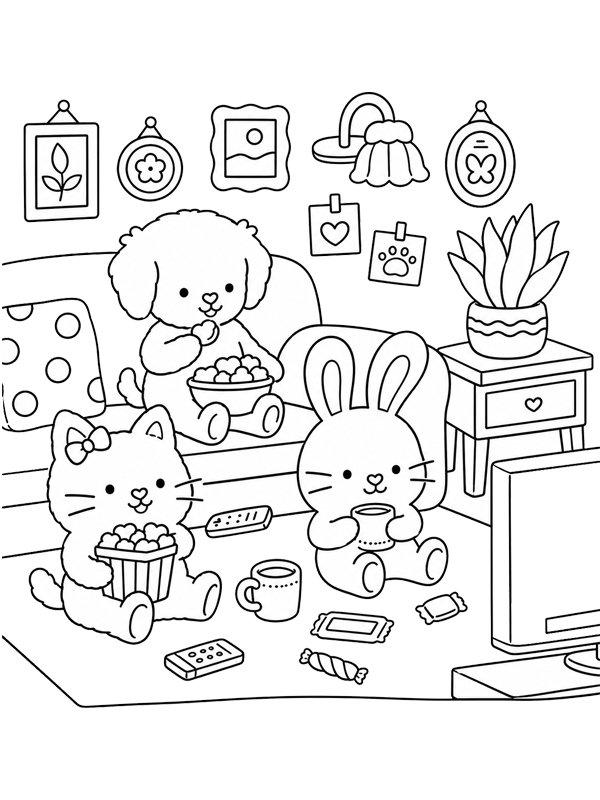 Cozy regarder la t&eacute;l&eacute; Coloriage