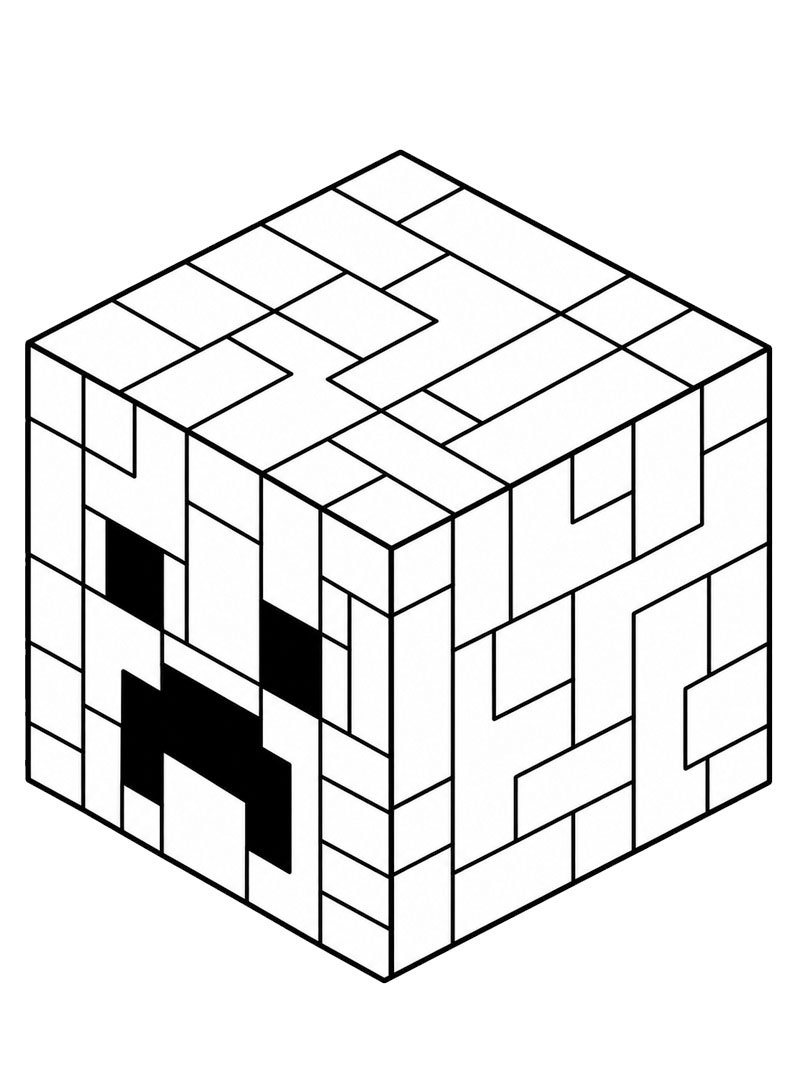 Tête de Creeper Coloriage Tête de Creeper Coloriage