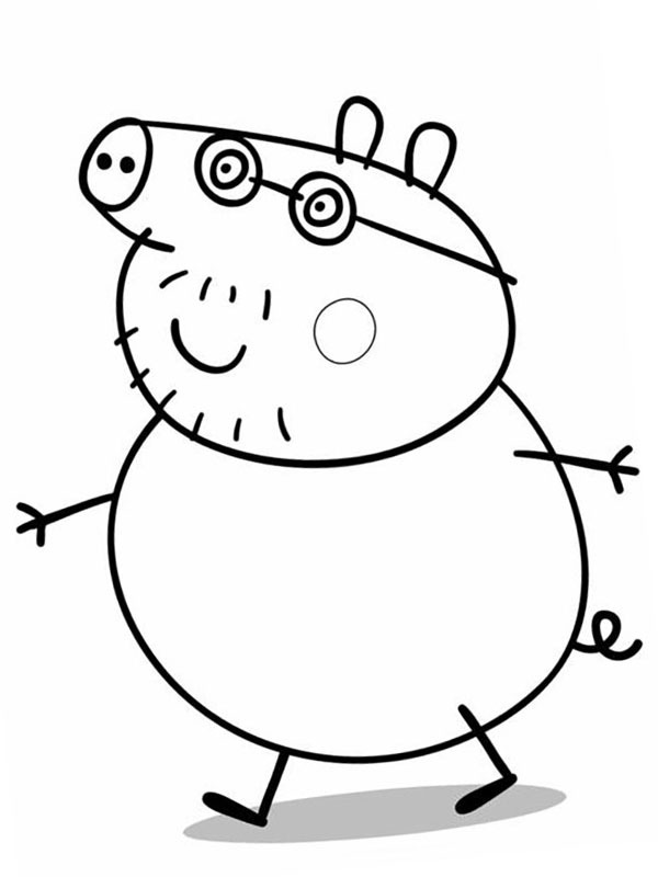 Papa Pig Coloriage