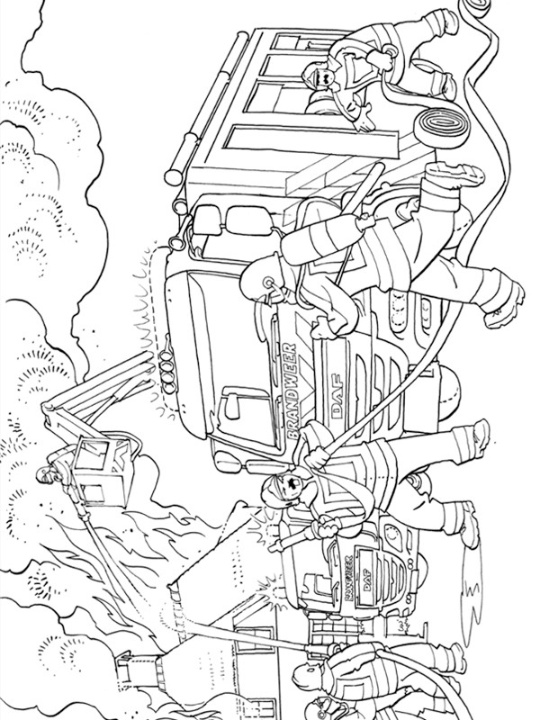 Camion pompiers DAF Coloriage Camion pompiers DAF Coloriage