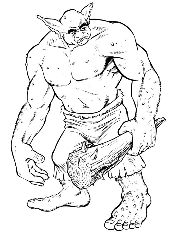 Le troll de Harry Potter Coloriage Le troll de Harry Potter Coloriage