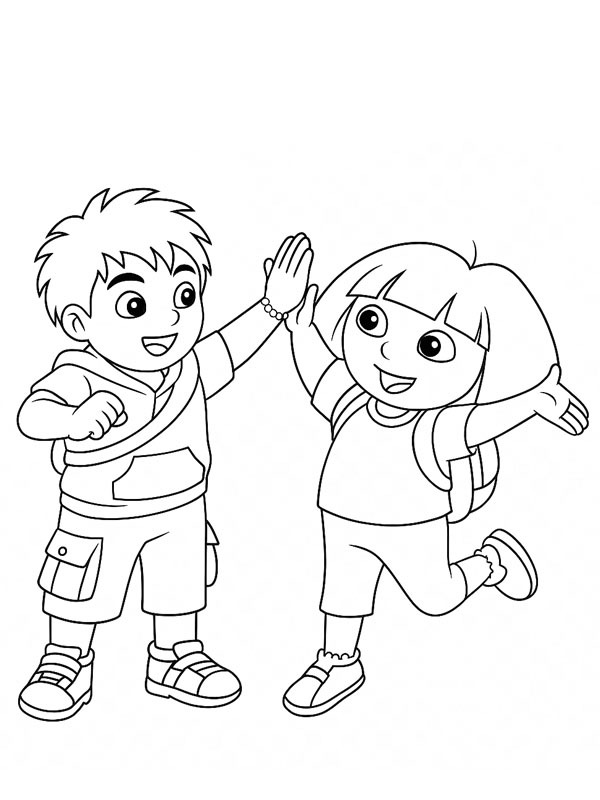 Diego et Dora Coloriage Diego et Dora Coloriage