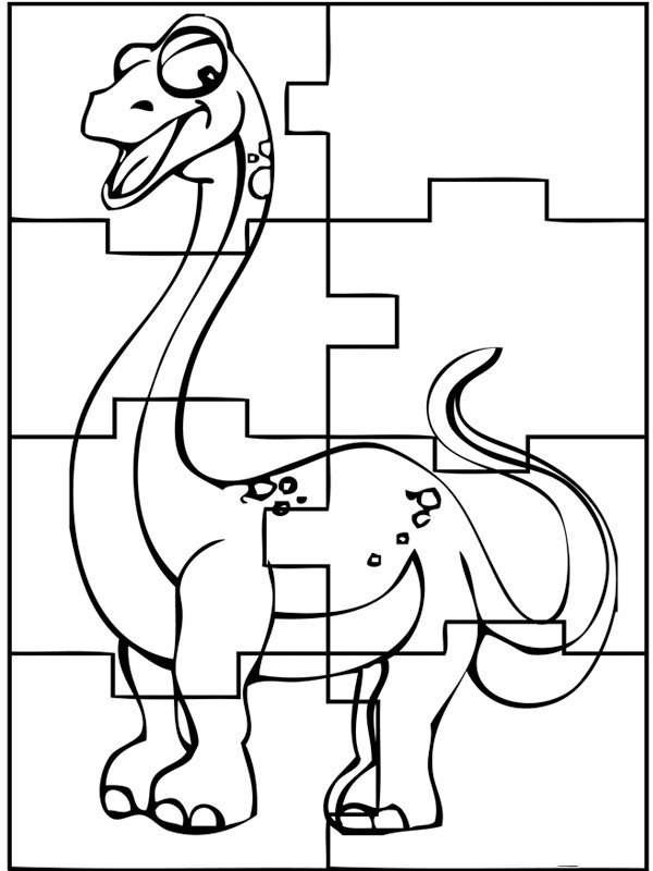 puzzle dinosaure Coloriage
