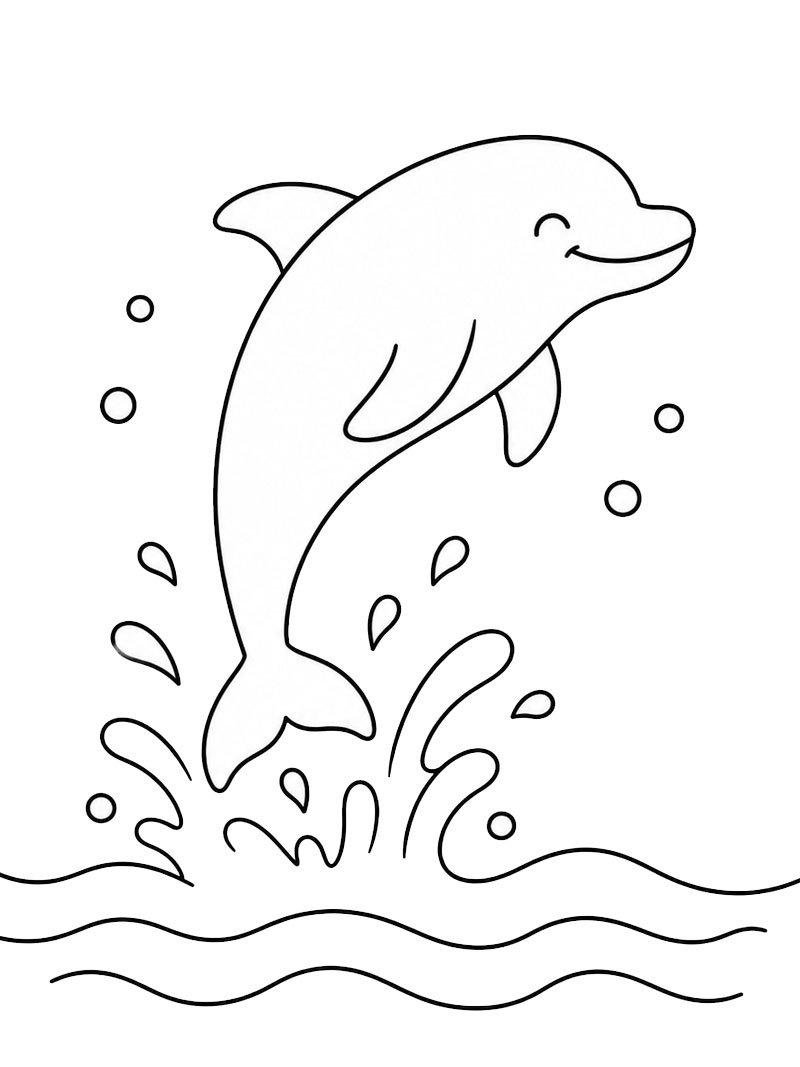 Dauphin qui saute hors de l'eau Coloriage Dauphin qui saute hors de l'eau Coloriage
