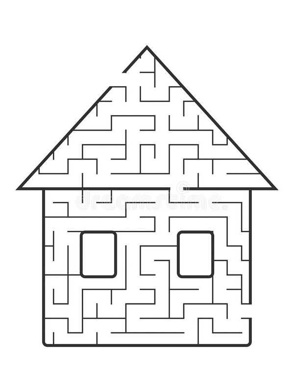 labyrinthe maison Coloriage