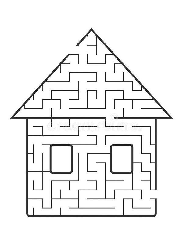 labyrinthe maison Coloriage labyrinthe maison Coloriage