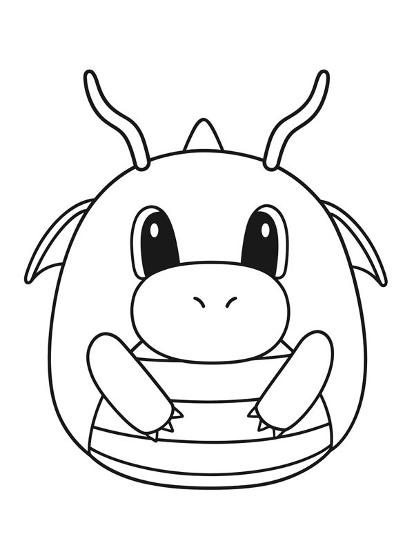 Pokémon Dragonite Squishmallows Coloriage Pokémon Dragonite Squishmallows Coloriage
