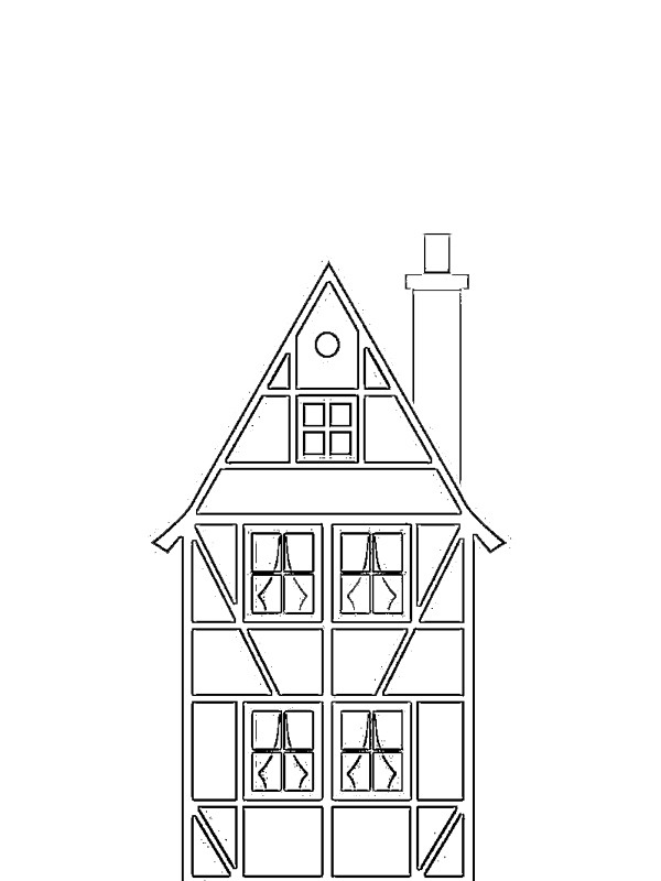 maison allemande à colombage Coloriage maison allemande à colombage Coloriage