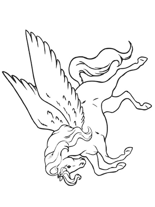 licorne avec ailes Coloriage