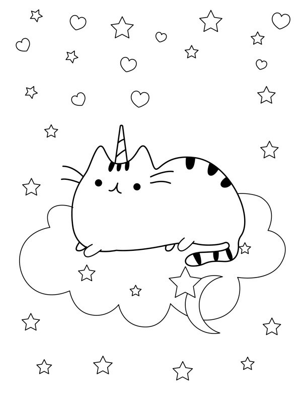Licorne Pusheen Coloriage Licorne Pusheen Coloriage