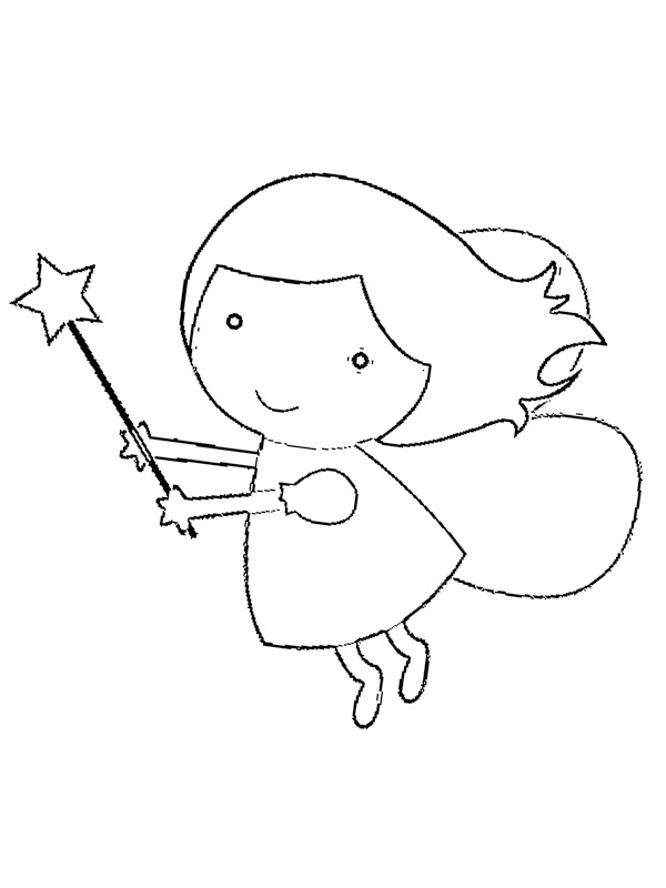 Fée simple Coloriage Fée simple Coloriage