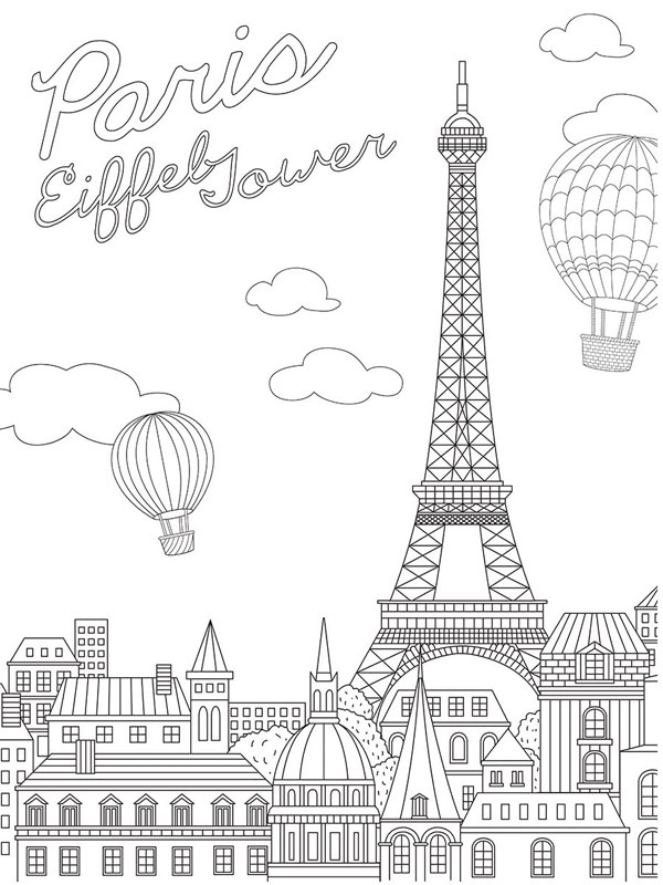 Tour Eiffel Coloriage