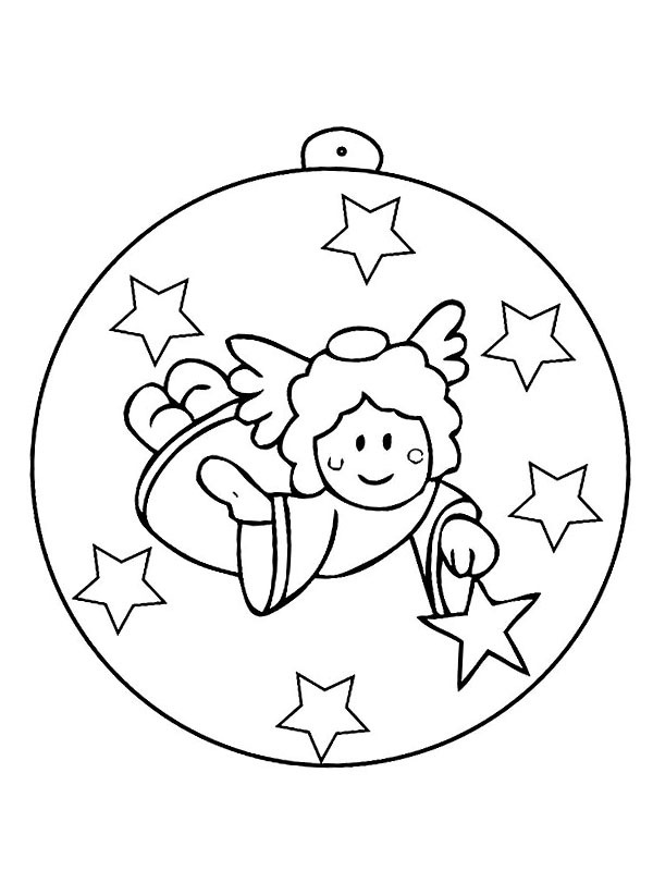 Boule de Noël Ange Coloriage Boule de Noël Ange Coloriage