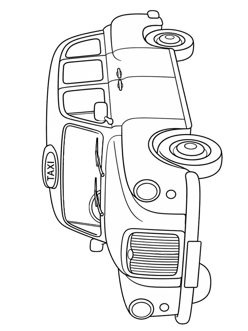Taxi anglais Coloriage Taxi anglais Coloriage