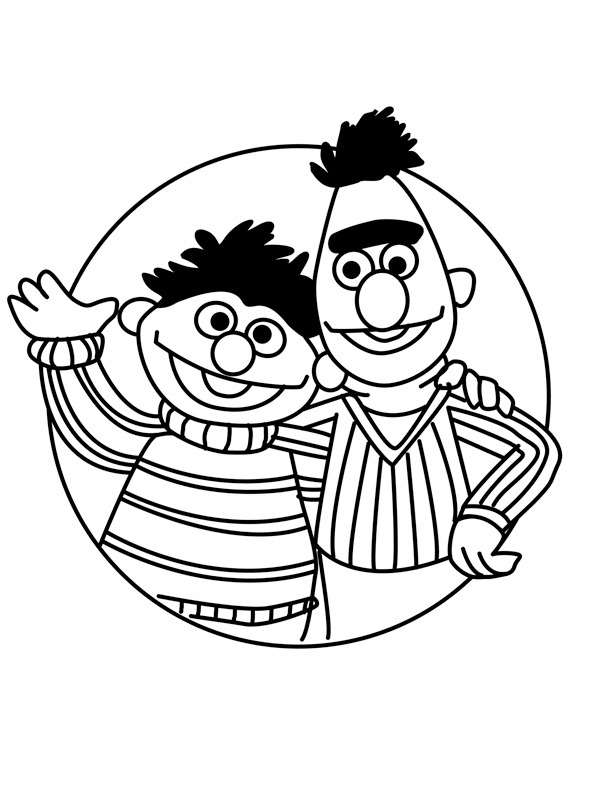 Ernest et Bart Coloriage
